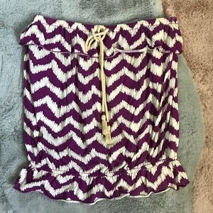 Arizona strapless purple white tube top